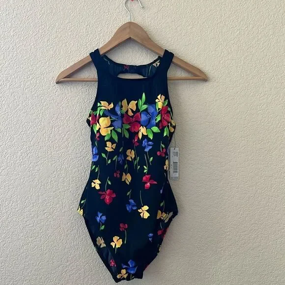 NWT Vintage DKNY Floral Swimsuit size 10