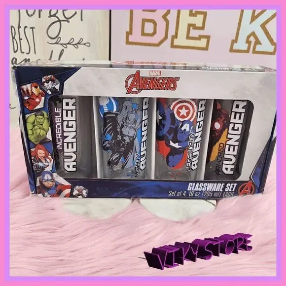 NWT {Marvel} {Avengers} Glassware Set of 4 10 oz NWT