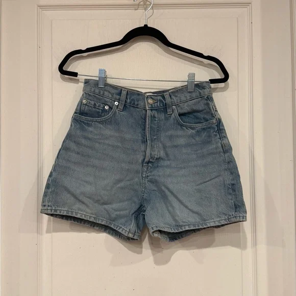 Denim high rise shorts