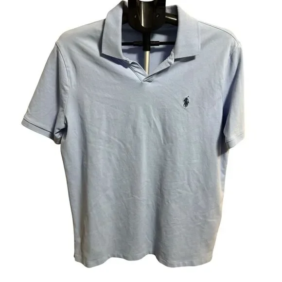 Ralph‎ Lauren Shirt Men's Large Regular Fit Polo Navy Pima Soft Touch