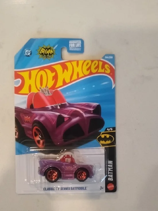 Mattel Hot Wheels Purple Batmobile with Orange Wheels