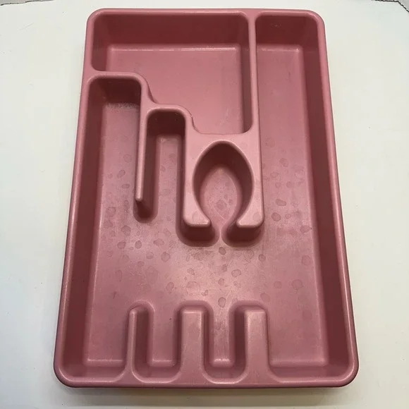Vintage‎ Rubbermaid Pink Cutlery Tray Silverware Drawer Organizer