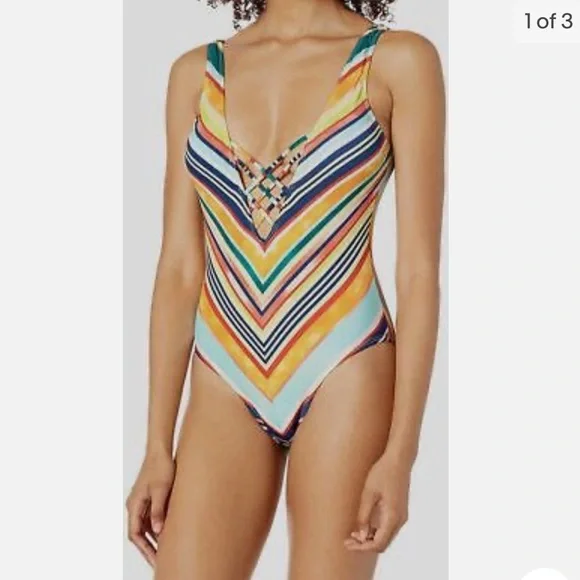 NWT Hobie Striped One Piece swimsuit