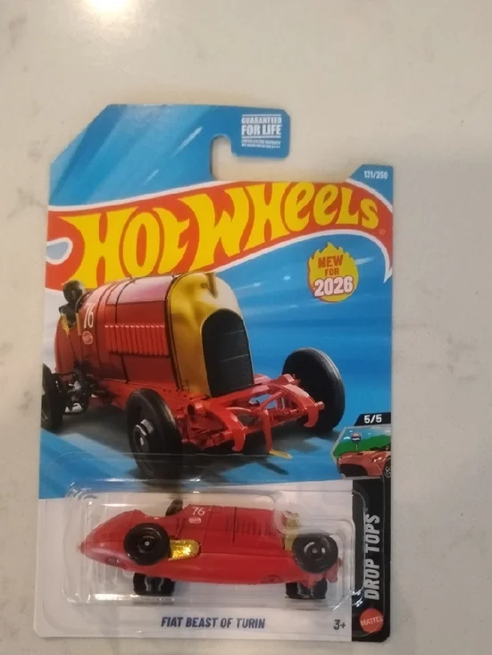 Mattel Hot Wheels Fiat Beast of Turin Toy Car - Red & Gold