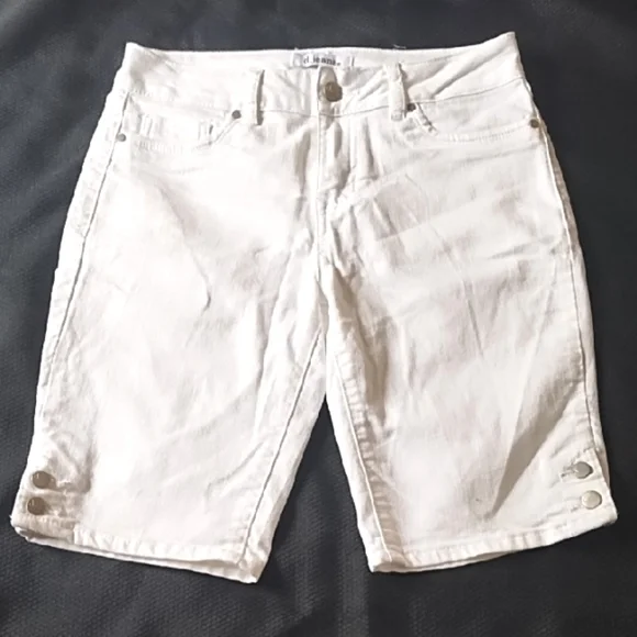 D.Jeans White Denim Bermuda Shorts