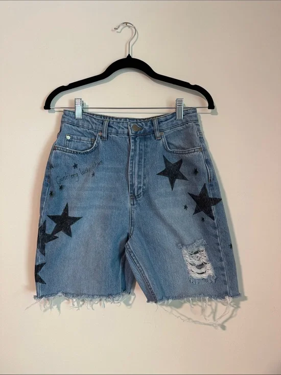 Boohoo Denim Shorts with Stars
