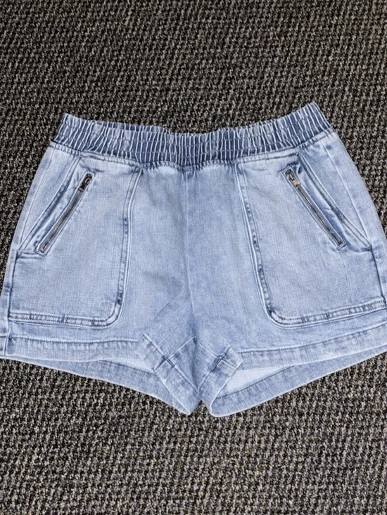 aerie Denim Elastic Waist Shorts
