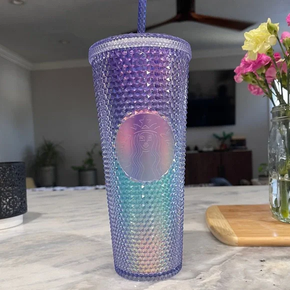 Starbucks studded Iridescent Purple and Teal ombre Tumbler 24 oz NWT