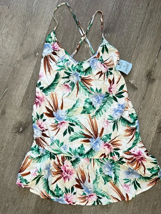 NWT XS 0-2 Shade & Shore Floral Swim Cover Up Dress