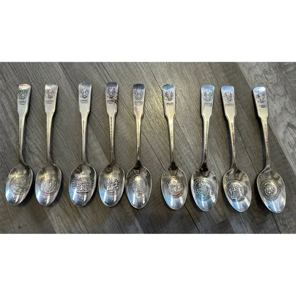 International 1776-1976 Bicentennial Silver-plated Spoons Lot Of 9
