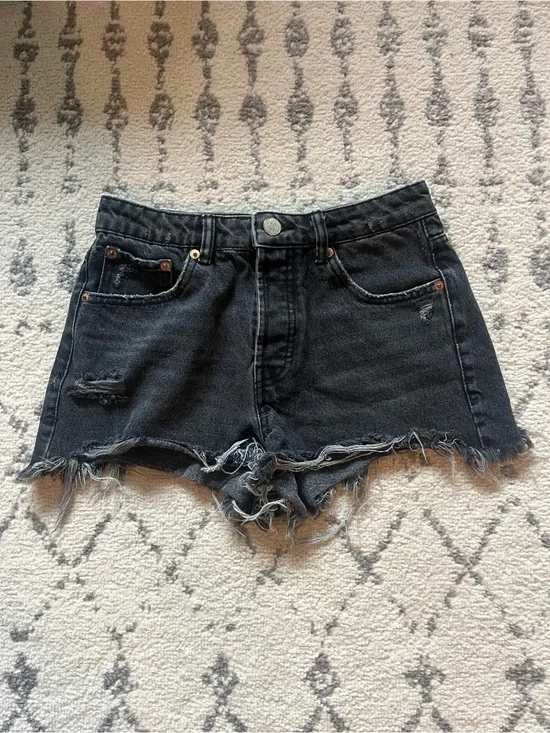 Zara Black Denim Cutoff Shorts