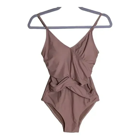 Nicole Miller Women Nude One Piece Swimsuit Sz Sm NWOT (Flaws) Tummy Control