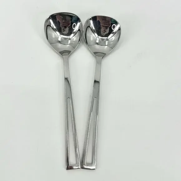 Supreme Cutlery Aperto Stainless Steel Sugar Spoons Set Of 2 Japan 5 3/4 inch