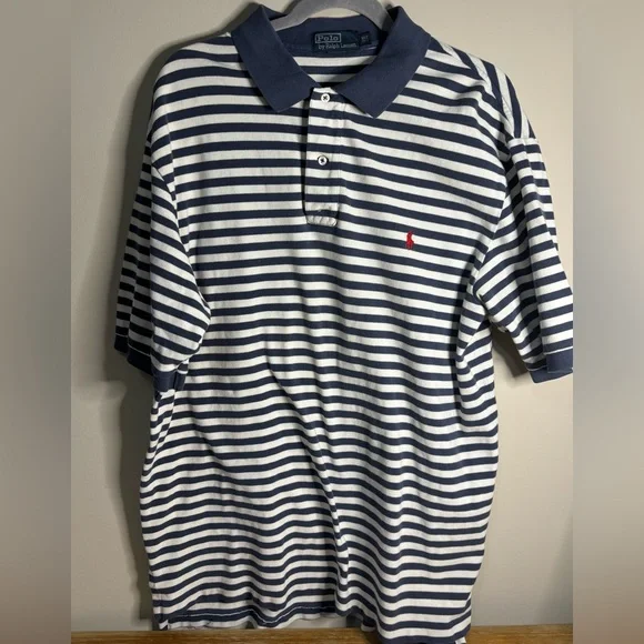 Ralph Lauren‎ Blue and White Striped Polo Shirt