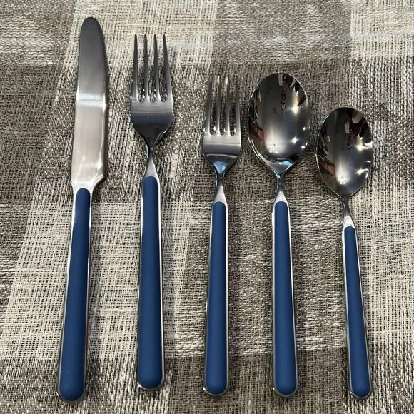 Mepra Italy Fantasia Blue 5-Piece 18/10 Stainless Steel Flatware NWOB