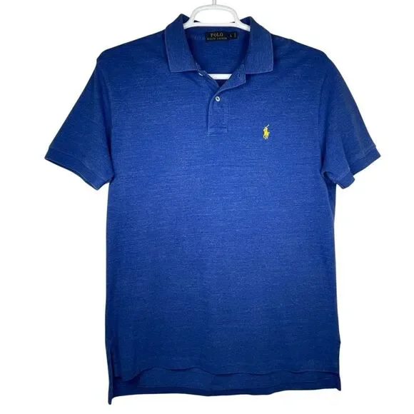 Polo Ralph Lauren Classic Fit 100% Cotton Blue‎ Mens Polo Shirt Size Large