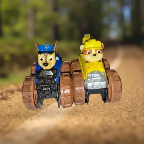 Paw Patrol Chase Rubble Muddy Monster Truck Rescue Racers Toy 3.5