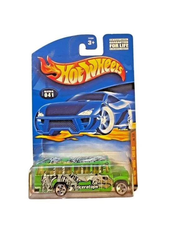 Vintage Die Cast Hot Wheels Fossil Fuel Series Triceratops Bus Car Collector 041