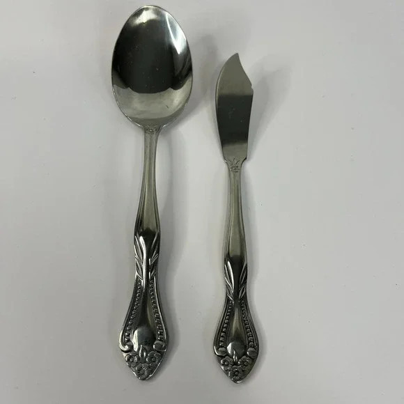Lifetime‎ Stainless Korea Pierrepont Dinner Spoon & Butter Knife Set, Glossy