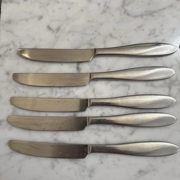 Oneida SIMMER Stainless Glossy Frosted Swirl Dinner Knife 9.5 In-5 Knives