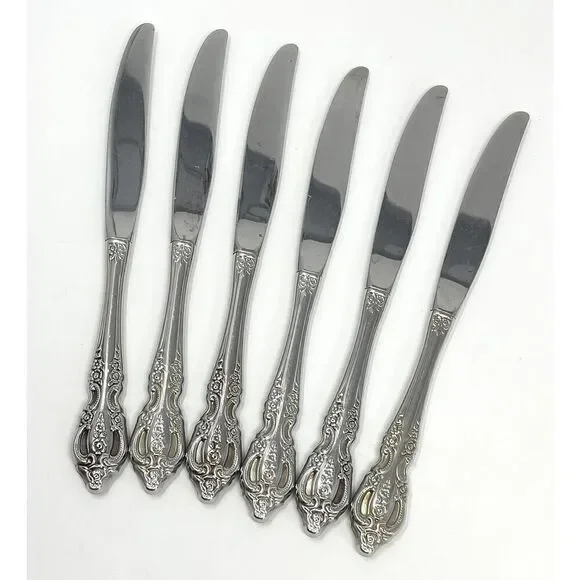 Oneida Renoir-Pembrooke Stainless Floral Hollow Dinner Knives 9