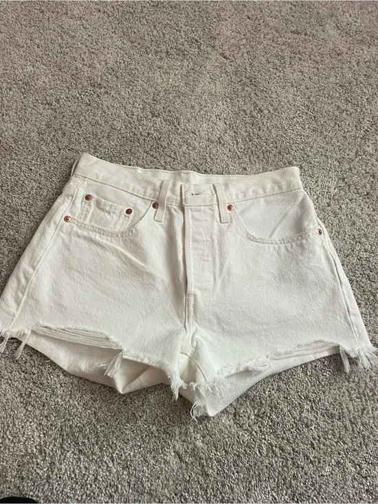 Women’s White Denim Cutoff Shorts