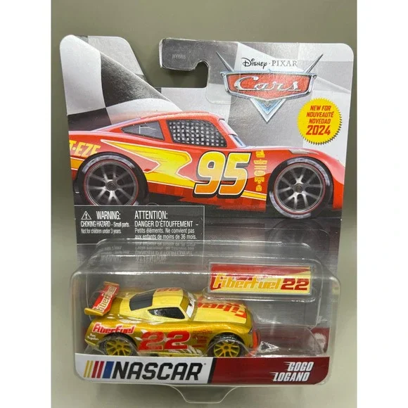 Disney Pixar Cars NASCAR Gogo Logano FiberFuel 22 Gold Diecast Mattel HYB65 2024