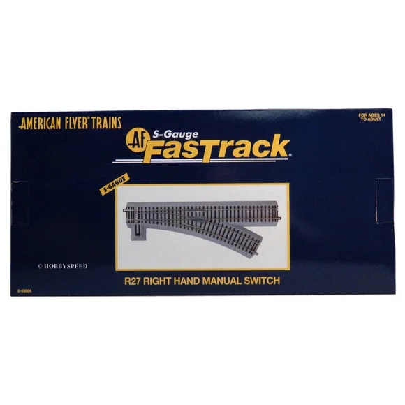 NEW Lionel American Flyer Fastrack R27‎ Right Hand Manual Switch S Gauge 6-49884