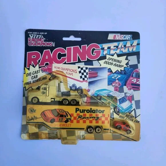 Vtg 1991 Racing Team #10 Derrike Cope Transporter W Mini Stock Car