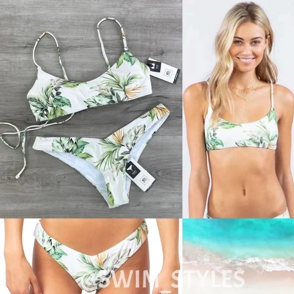 ☀️RIP CURL☀️ PALMETTO CROP PALMETTO SKIMPY BIKINI SET