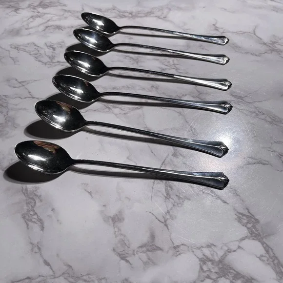 Oneida Distinction Deluxe Stainless Iced Tea Spoons Set of 6 Silverware Flatware