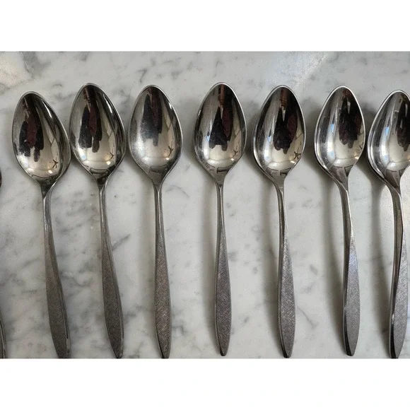 Vintage EKCO Eterna CORSAIR Tablespoons Stainless Flatware MCM Japan Set (7)