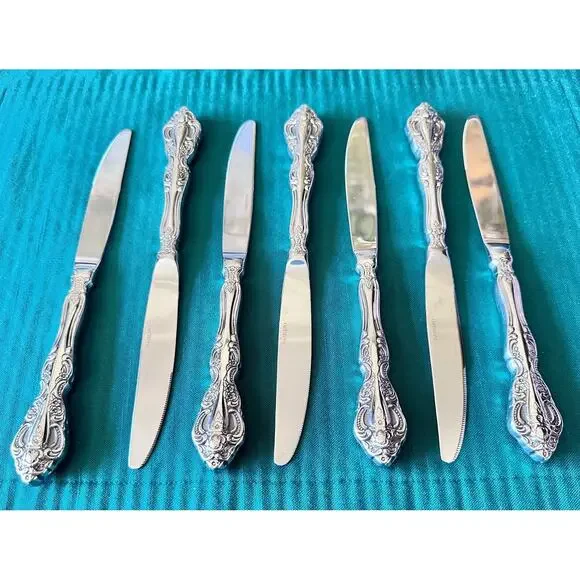 Oneida Michelangelo 18/10 Stainless Steel Dinner Knives-Set of 7-Excellent!