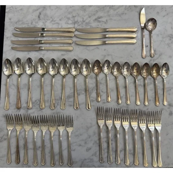 ONEIDA Silversmiths CLAIRHILL FAIRHILL Silverplated Flatware Set 41 PIECES