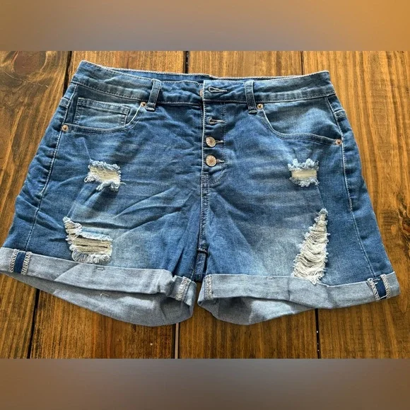 Denim Distressed Shorts