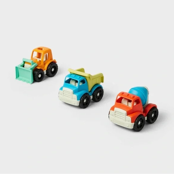 Construction Vehicles Set -3pk -Gigglescape™:Plastic Toy Vehicle Playsets, Truck