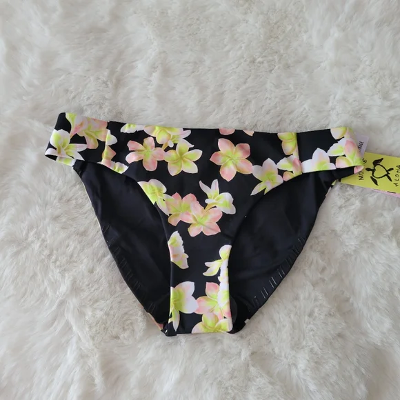 🍸HURLEY MAX PLUMERIA FULL TAB SIDE BOTTOM SIZE M