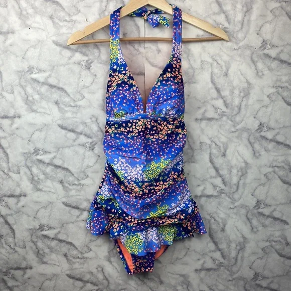 Neon Floral One Piece Swimsuit
