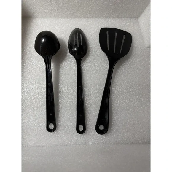 Taylor Made Product Black Slotted Spoon Set Made In‎ USA Vintage