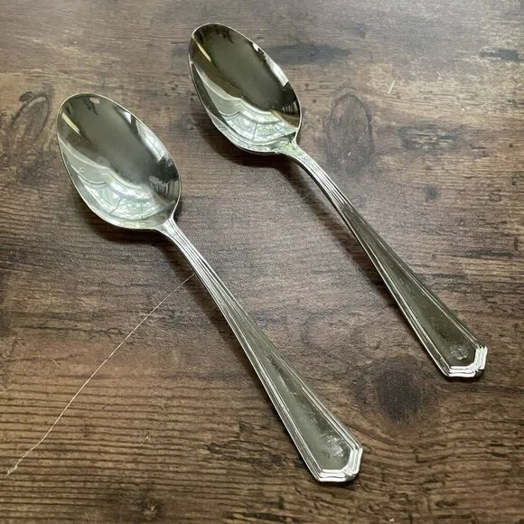 1847 Rogers Bros RG84 Silverplate h EP Brass Tablespoon Set of 2 Vintage