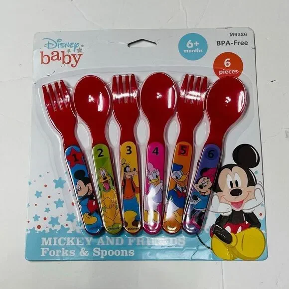Disney Baby Mickey And Friends Forks And Spoons   NWT