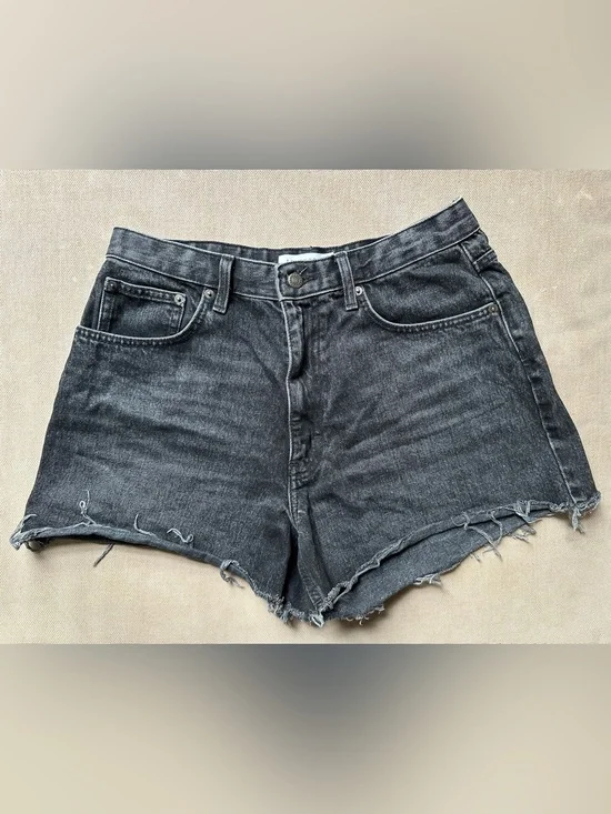 Topshop Black Washed Denim Shorts