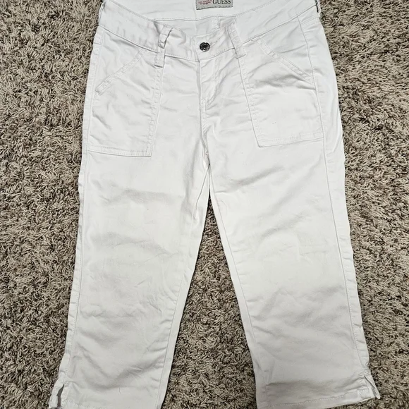 Guess White Denim Bermuda Shorts