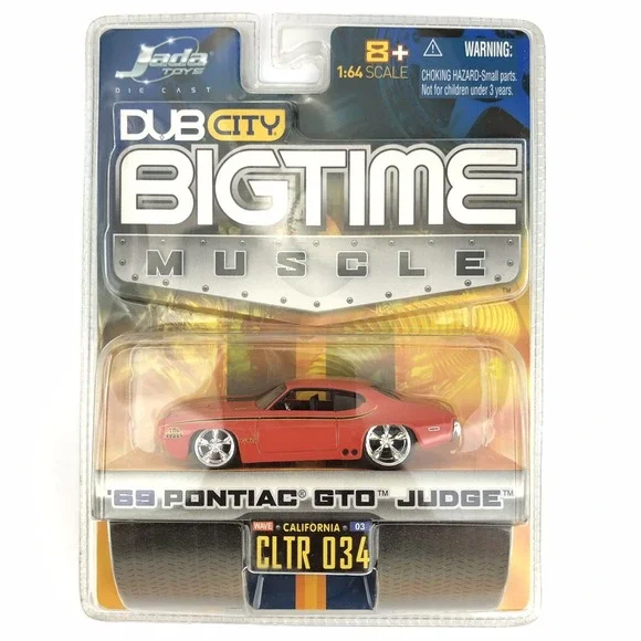 Jada Dub City Bigtime Muscle 69 1969 Pontiac GTO Judge Orange Diecast 1/64 Scale