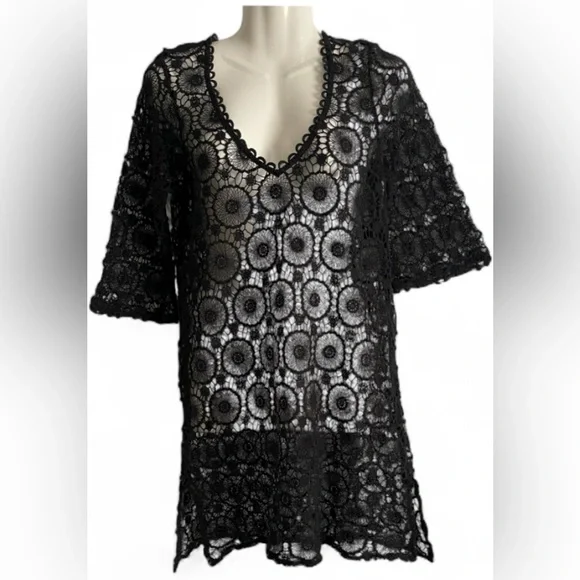 Mud Pie crochet swim coverup