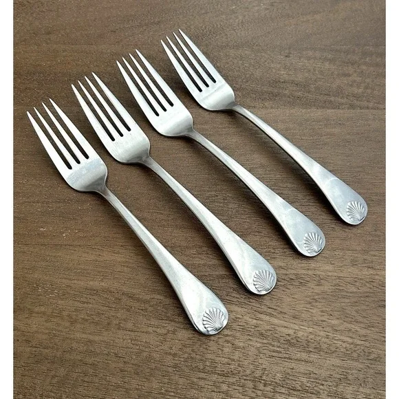 Reed & Barton Seychilles Seashell Dinner Forks Set Of 4 Beach