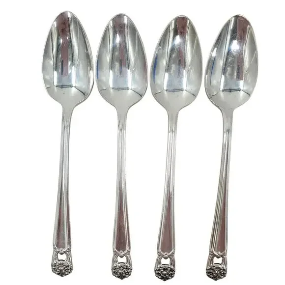 Rogers Brothers Silver Plate‎ Eternally Yours Coquette 4 Teaspoons