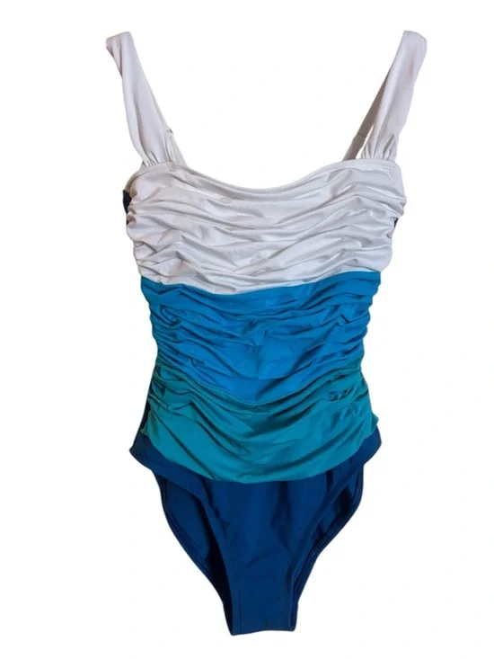 Bleu Rod Beattie Coast to Coast Blue White Color Blocked One Piece Swimsuit 4