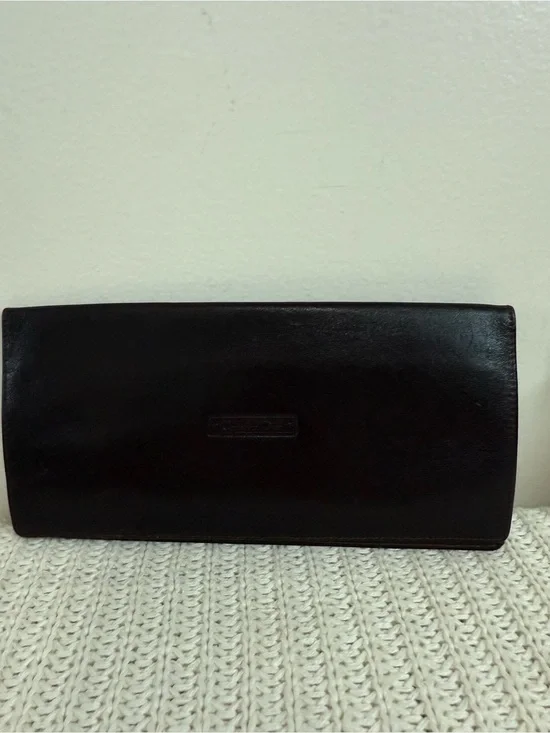 Christian Dior Vintage Classic Chocolate Brown Leather checkbook/ Wallet
