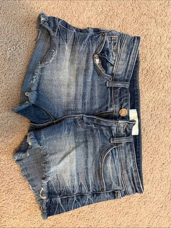 Women’s Distressed Denim Shorts - Blue